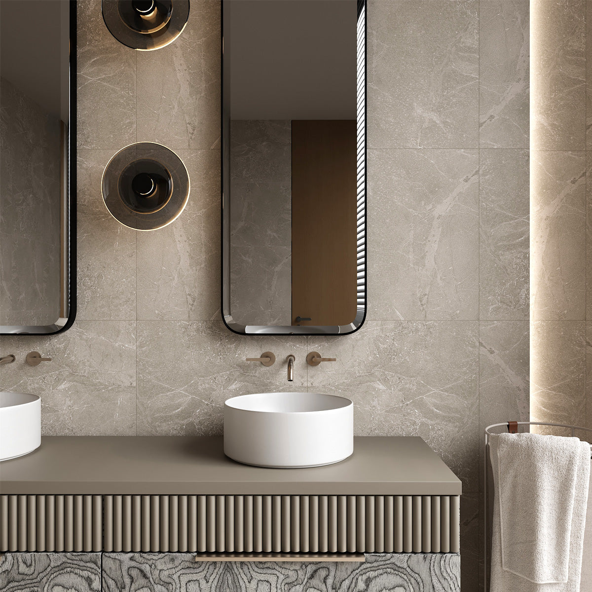 Klinker Pulse Taupe Marmor Mat 60x60
