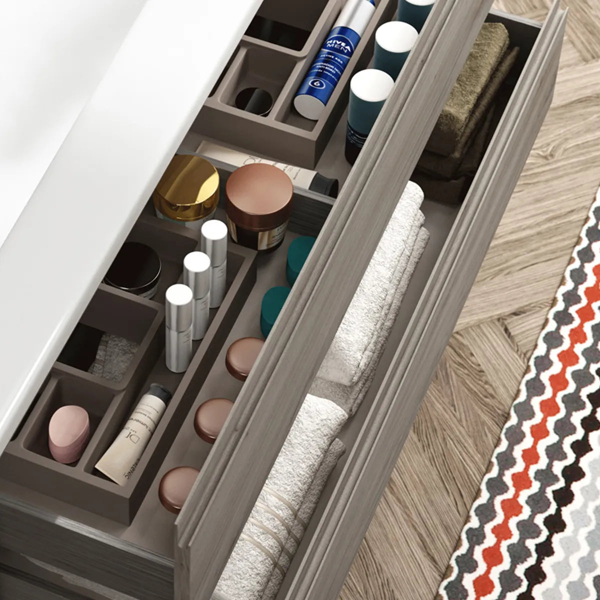 Kommode & Håndvask 120 cm Tenfors Norrvik Grå Furu 4 skuffer