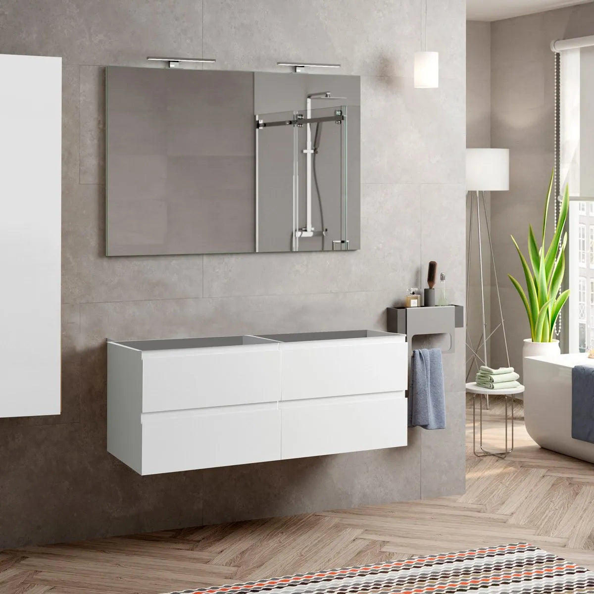 Kommode 120 cm Tenfors Norrvik Hvid Mat 4 skuffer