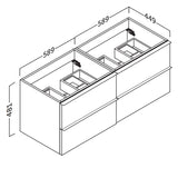 Kommode 120 cm Tenfors Harmoni Grå Mat 4 skuffer