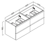 Kommode 120 cm Tenfors Harmoni Hvid Mat 4 skuffer