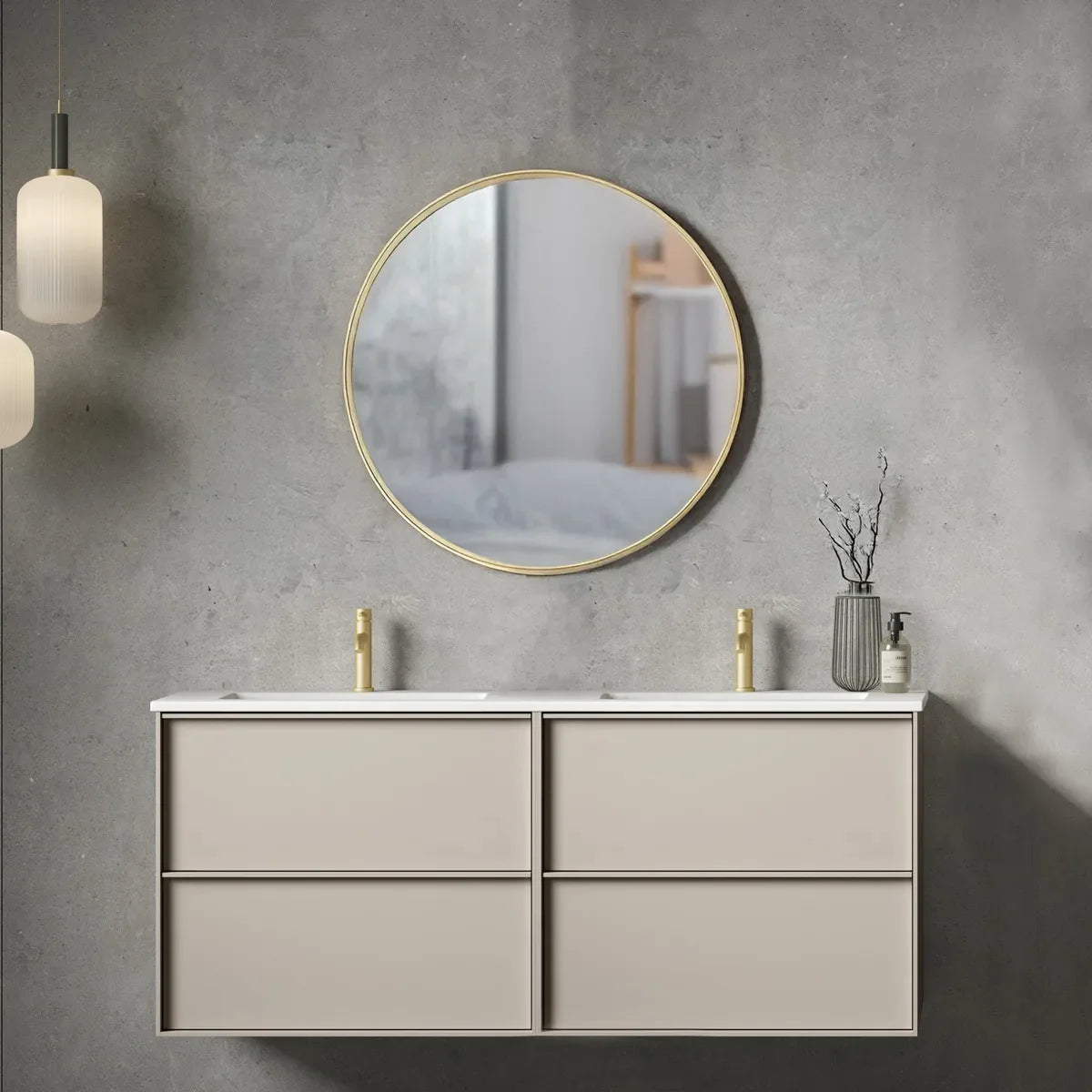 Kommode 120 cm Tenfors Nordlig Beige Mink 4 skuffer