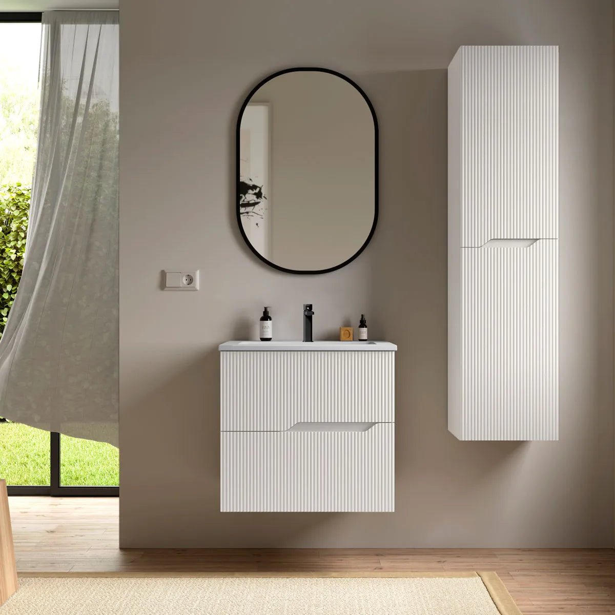 Kommode 60 cm Tenfors Bambu Hvid Mat