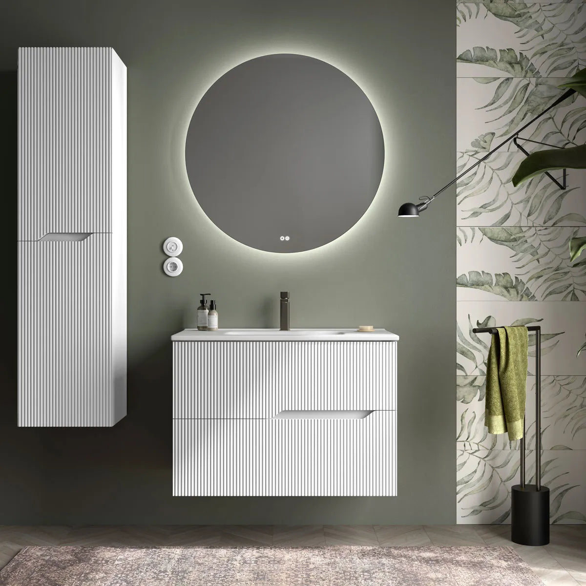 Kommode 80 cm Tenfors Bambu Hvid Mat