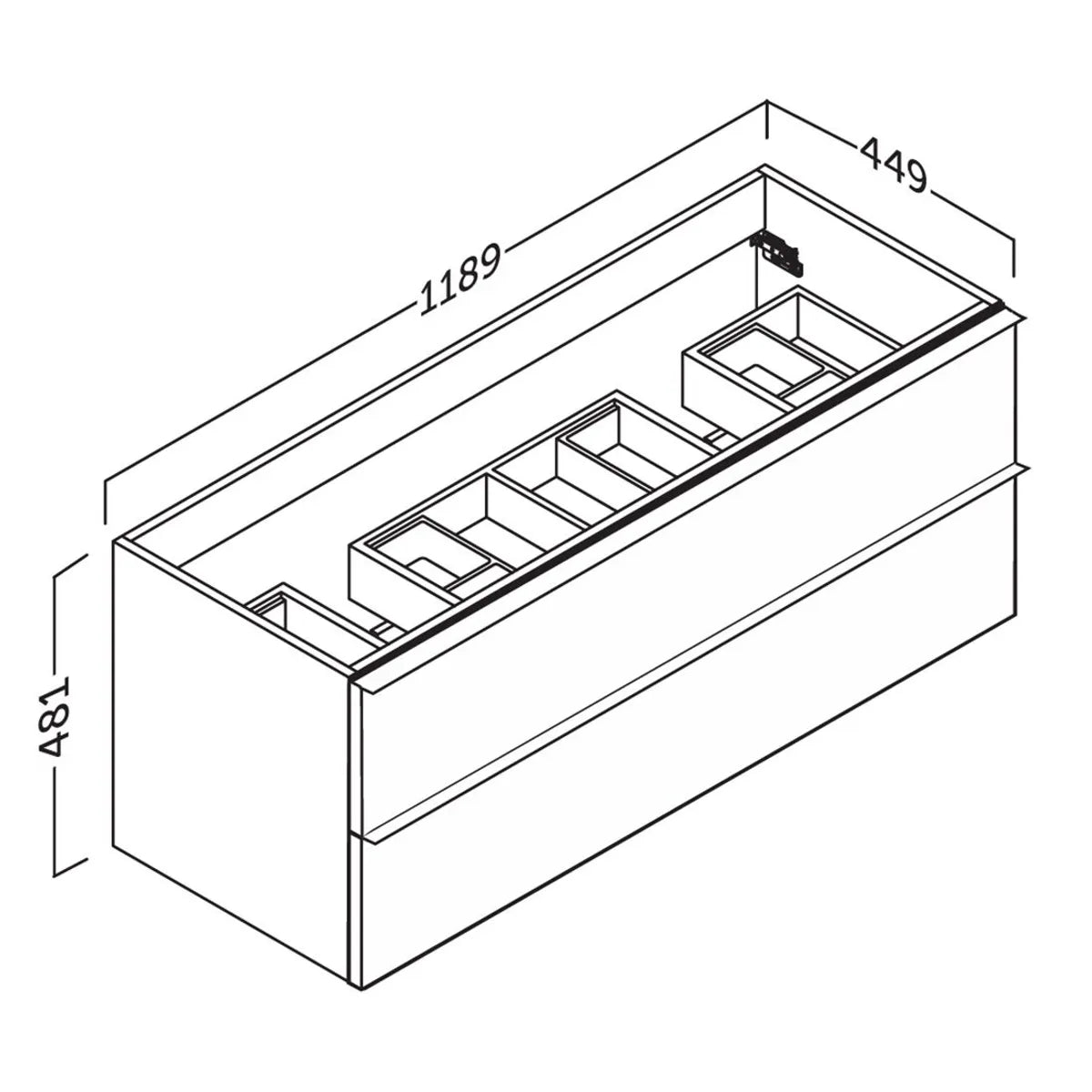 Kommode & Håndvask 120 cm Tenfors Harmoni Grå Mat