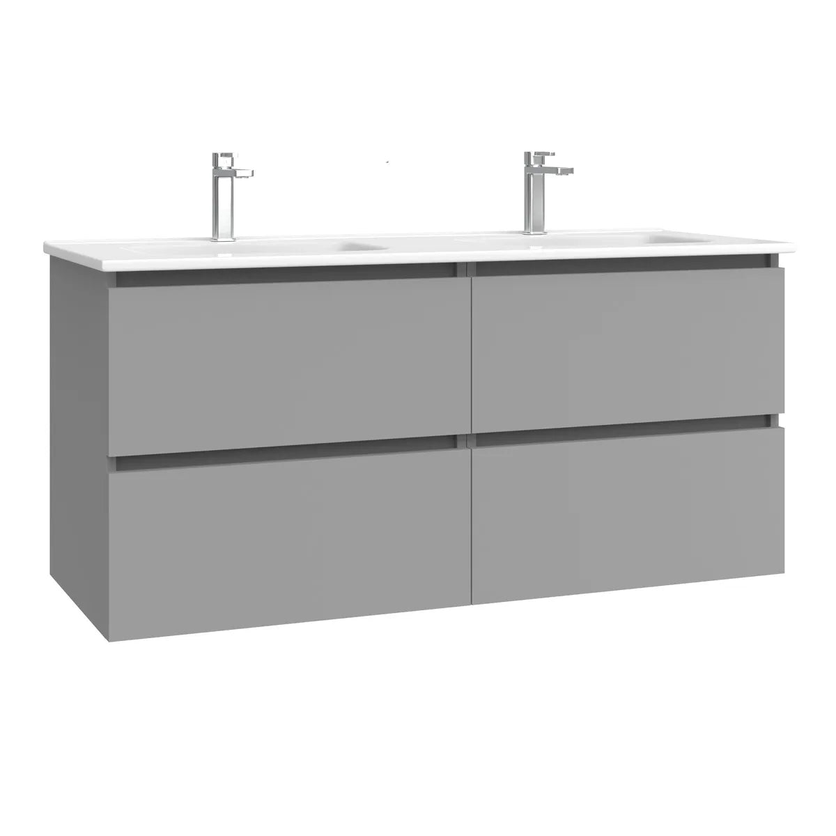 Kommode & Håndvask 120 cm Tenfors Viken Grå Mat 4 skuffer