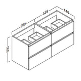 Kommode & Håndvask 120 cm Tenfors Viken Sort Mat 4 skuffer