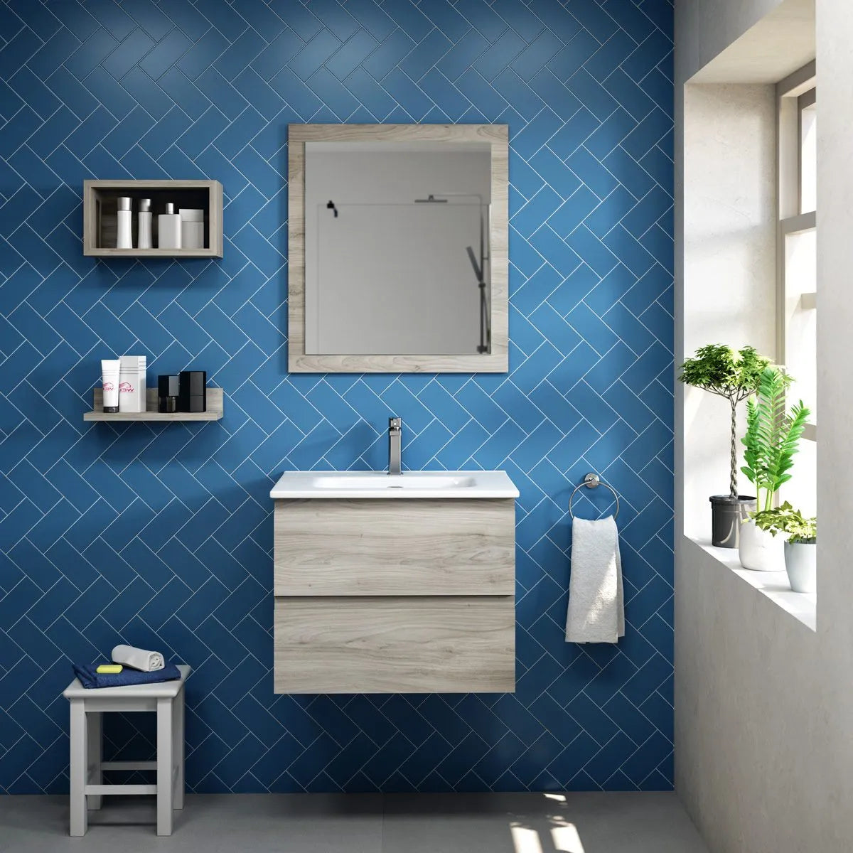 Kommode & Håndvask 60 cm Tenfors Norrvik Grå Furu