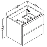 Kommode & Håndvask 60 cm Tenfors Harmoni Hvid Blank