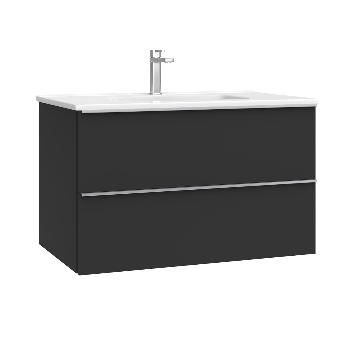 Kommode & Håndvask 80 cm Tenfors Harmoni Sort Mat