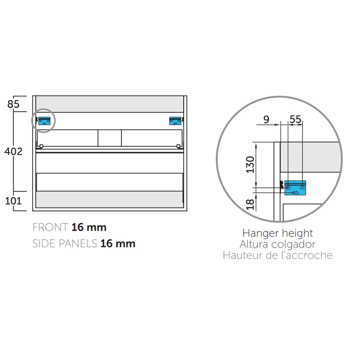 Kommode & Håndvask 80 cm Tenfors Nordlig Eg