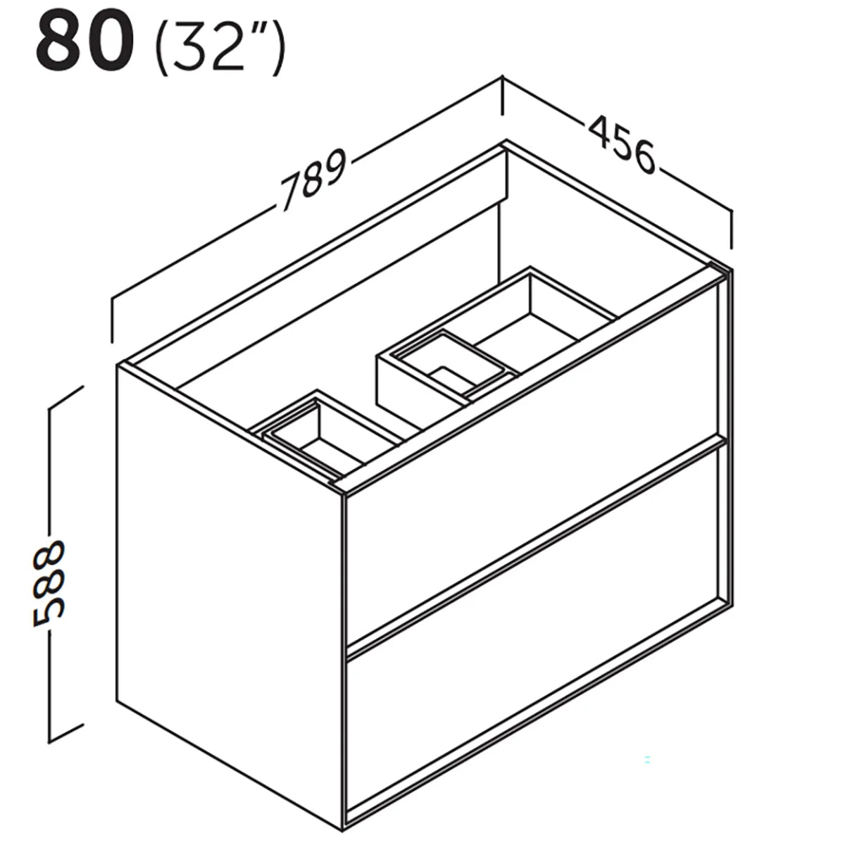 Kommode & Håndvask 80 cm Tenfors Nordlig Grå Furu