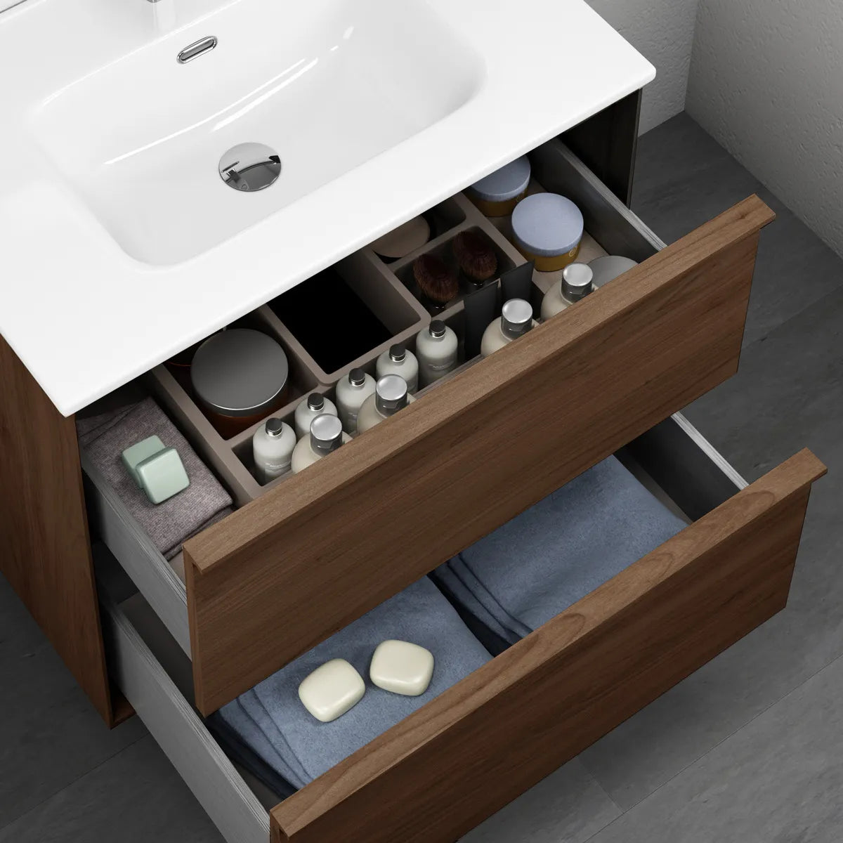 Kommode & Håndvask 80 cm Tenfors Nordlig Valnød