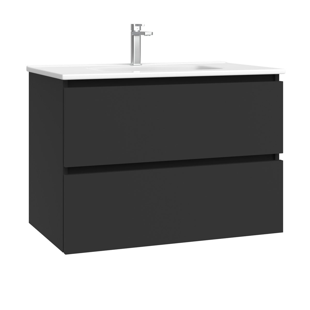 Kommode & Håndvask 80 cm Tenfors Viken Sort Mat