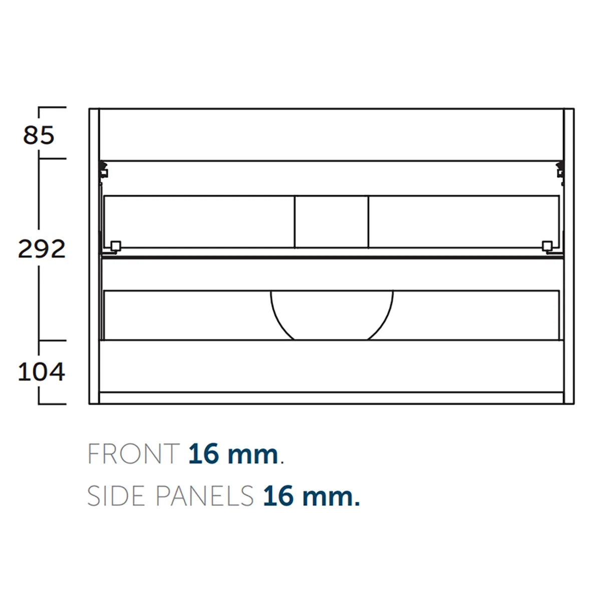 Kommode & Håndvask 120 cm Tenfors Harmoni Hvid Blank