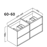 Kommode & Håndvask 120 cm Tenfors Norrvik Grå Fyr 4 skuffer