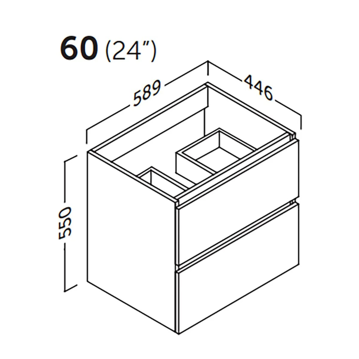 Kommode 60 cm Tenfors Viken Grå Mat