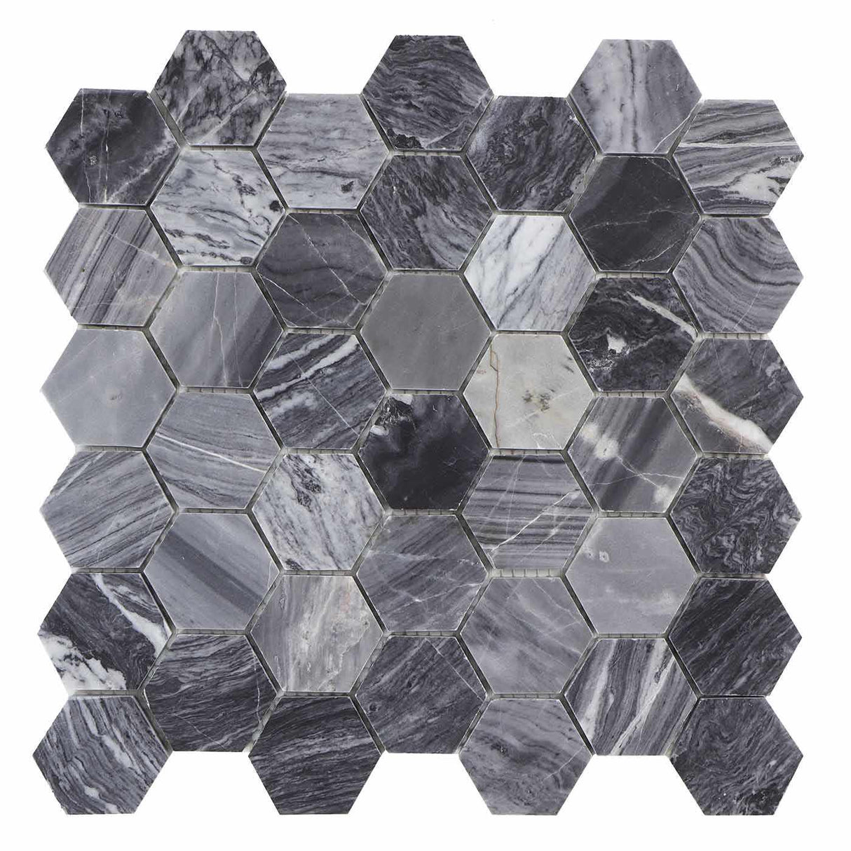 Mosaik Marmor Hexagon Marble Grey
