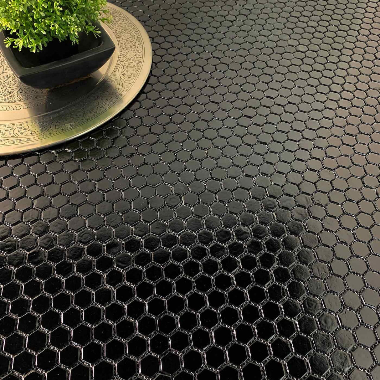 Mosaik Hexagon Svart