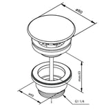 Bundventil Tenfors Moon Pop-Up Antracit Mat