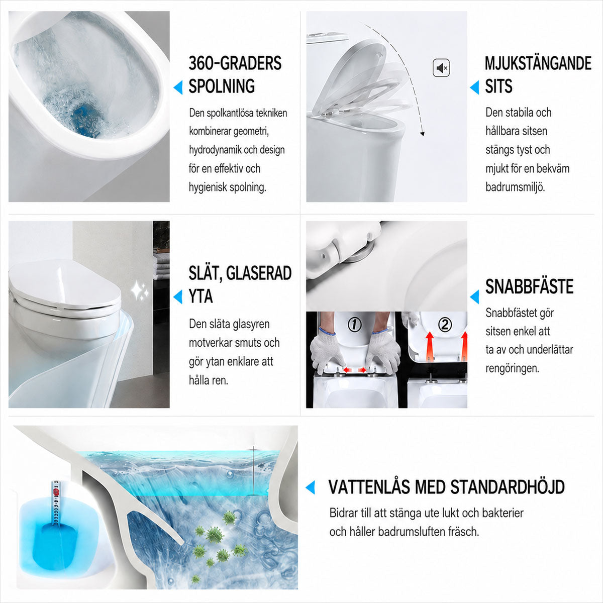 Toiletstol Tenfors Sanitario Hvid Blank