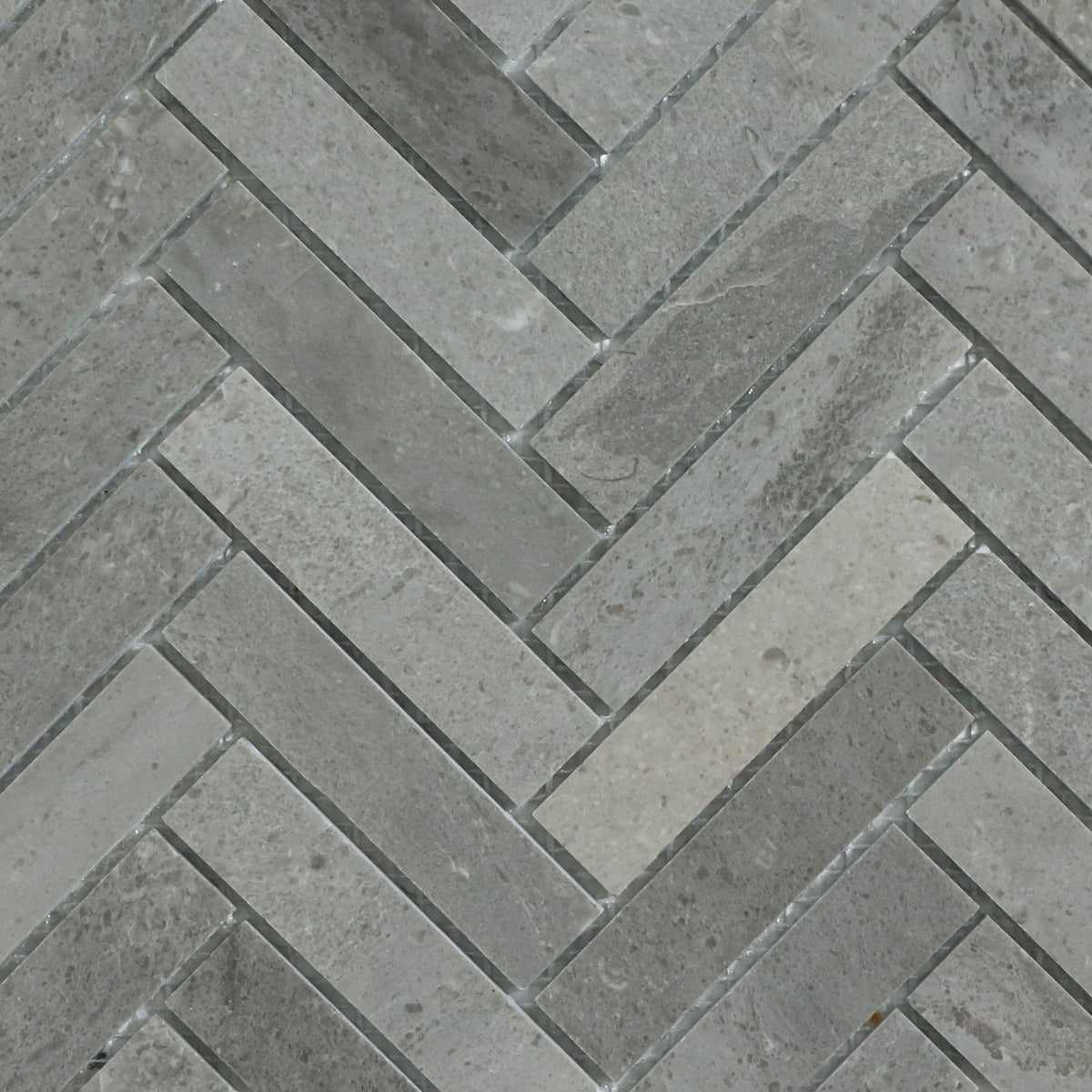 Mosaik Marmor Fishbone Stone Grey