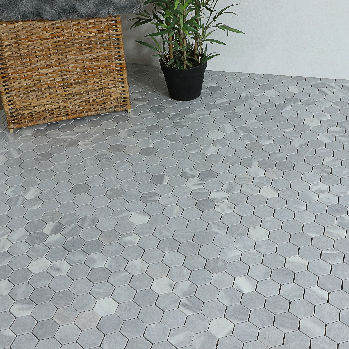 Mosaik Marmor Hexagon Light Grey