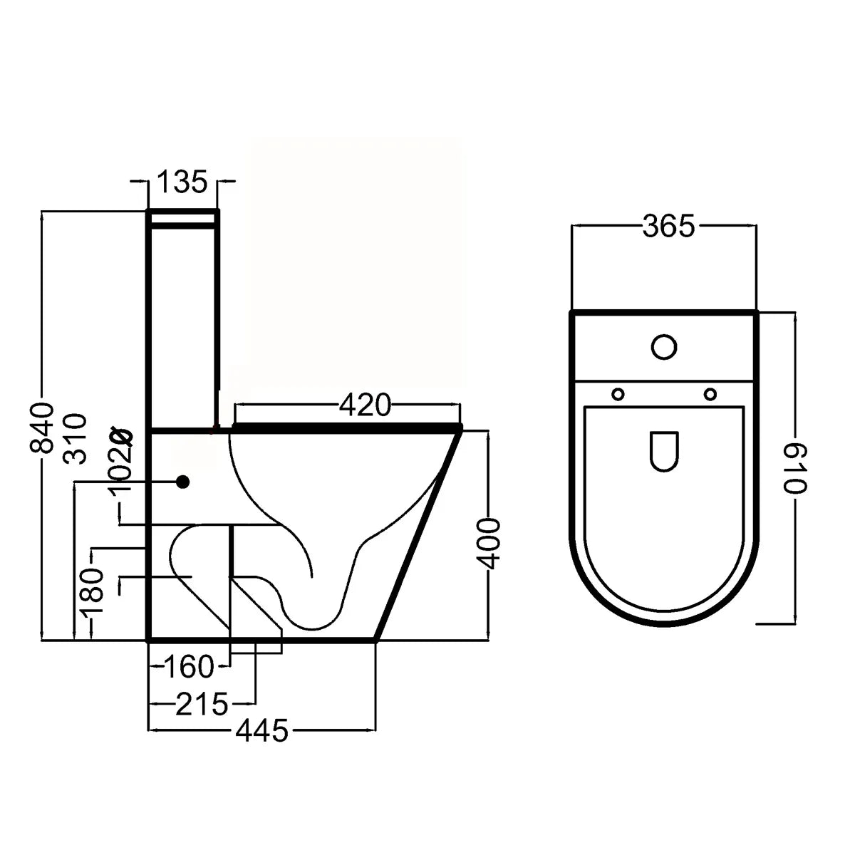 Toiletstol Tenfors Sanitario Sort Mat