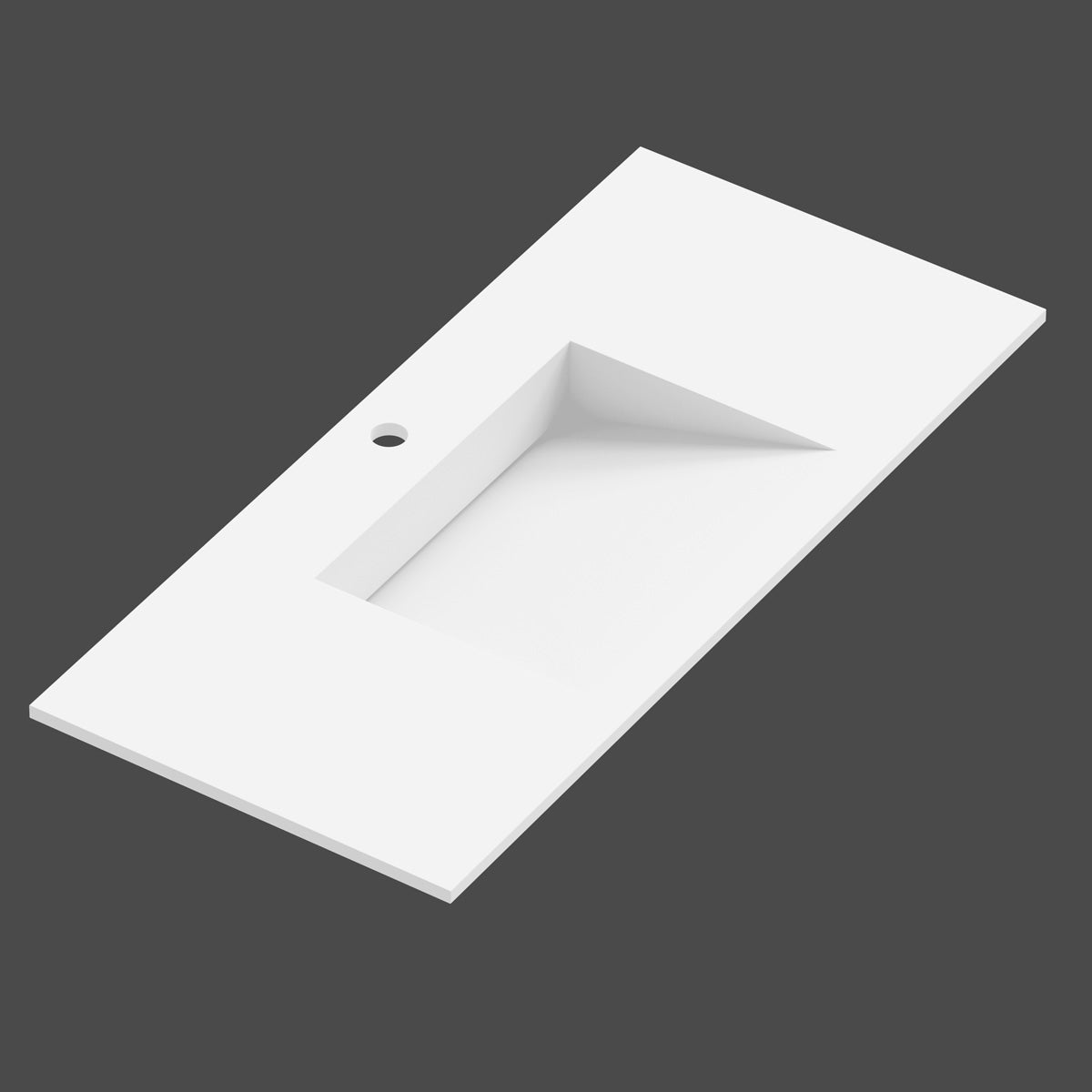 Håndvask Solid Surface Tenfors Flow 100 cm Hvid Mat
