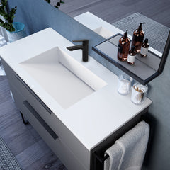 Håndvask Solid Surface Tenfors Flow 80 cm Hvid Mat