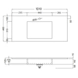 Håndvask Solid Surface Tenfors Flow 100 cm Hvid Mat
