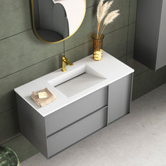 Håndvask Solid Surface Tenfors Flow 100 cm Hvid Mat