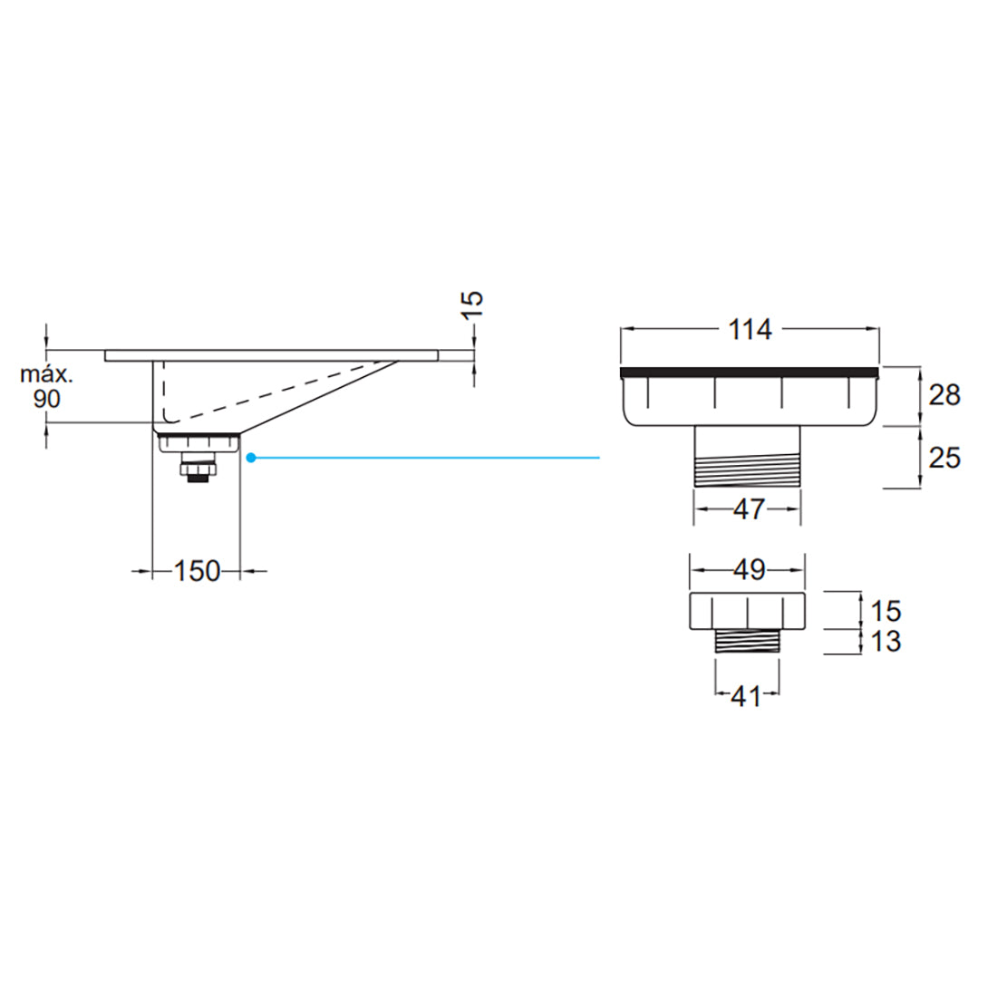Håndvask Solid Surface Tenfors Flow 120 cm Hvid Mat