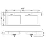 Håndvask Solid Surface Tenfors Flow 120 cm Hvid Mat