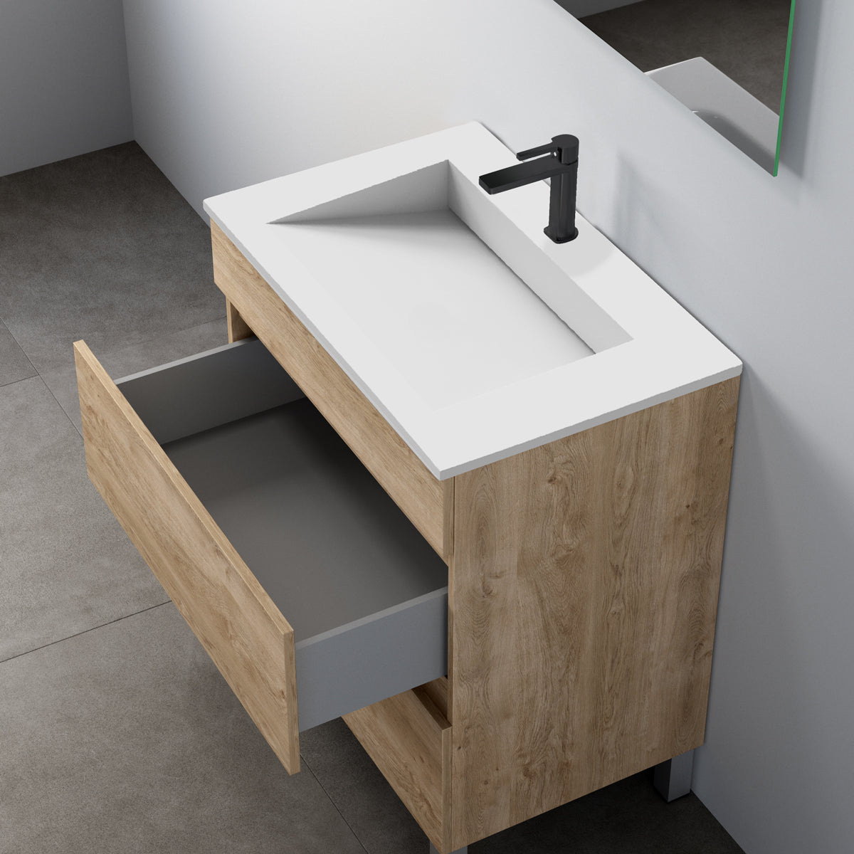 Håndvask Solid Surface Tenfors Flow 60 cm Hvid Mat
