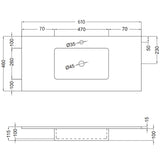 Håndvask Solid Surface Tenfors Alpin 60 cm Antracit