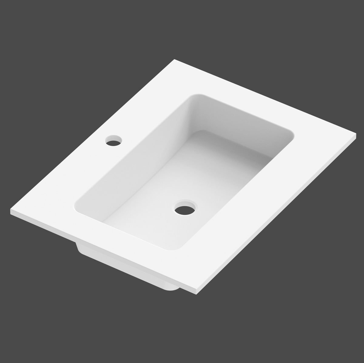 Håndvask Solid Surface Tenfors Alpin 60 cm Hvid Mat