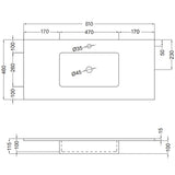 Håndvask Solid Surface Tenfors Alpin 80 cm Hvid Mat