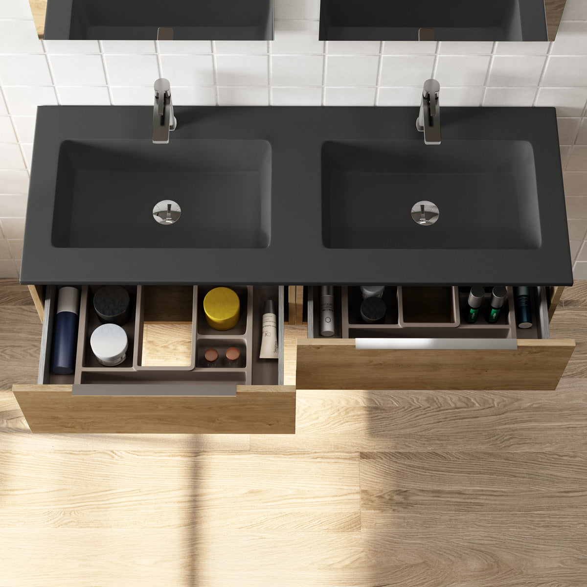 Håndvask Solid Surface Tenfors Alpin XL 120 cm Antracit