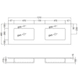 Håndvask Solid Surface Tenfors Alpin XL 120 cm Hvid Mat
