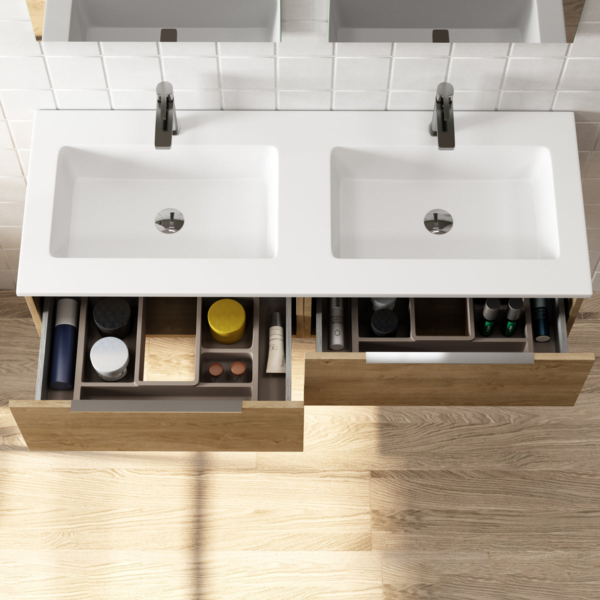 Håndvask Solid Surface Tenfors Alpin XL 120 cm Hvid Mat
