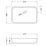 Håndvask Solid Surface Tenfors Milos 51x33 cm Hvid Mat
