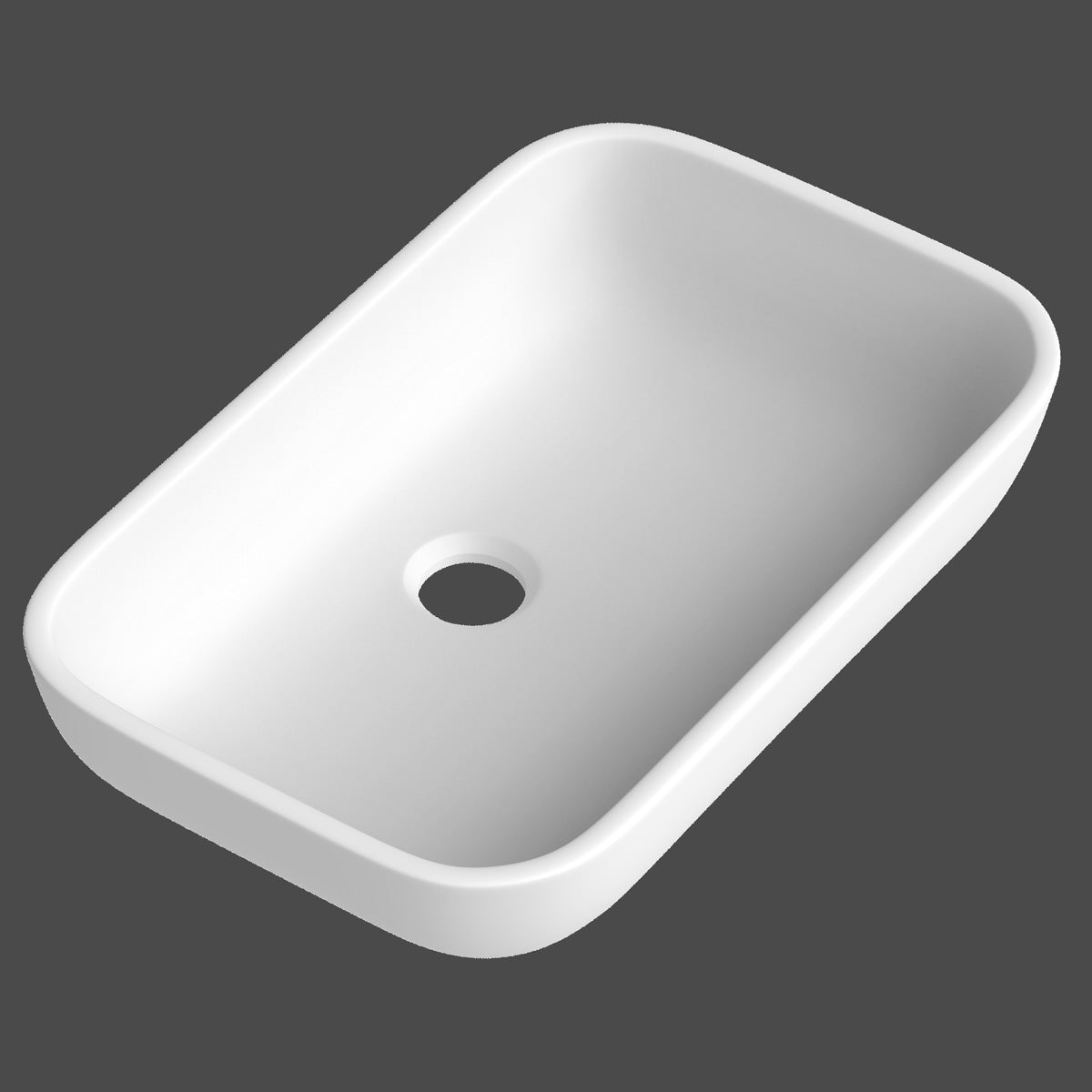 Håndvask Solid Surface Tenfors Milos 51x33 cm Hvid Mat
