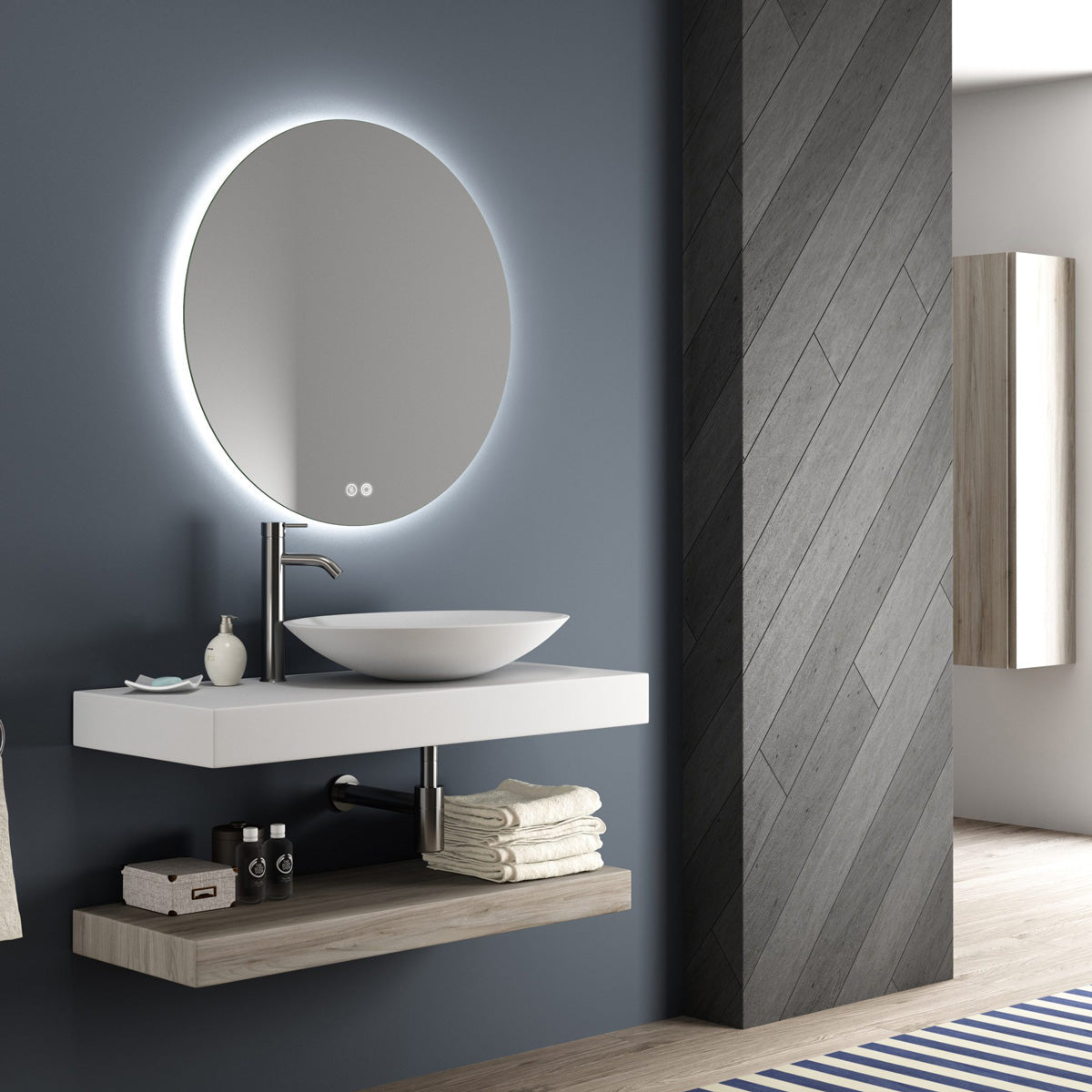 Håndvask Solid Surface Tenfors Oval 57x41 cm Hvid Mat
