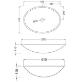Håndvask Solid Surface Tenfors Oval 57x41 cm Hvid Mat
