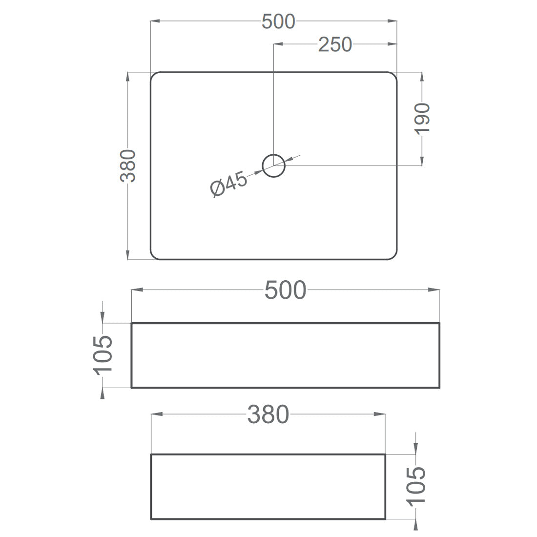 Håndvask Tenfors Estambul 50x38 cm Hvid Blank
