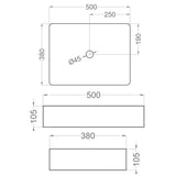 Håndvask Tenfors Estambul 50x38 cm Hvid Blank