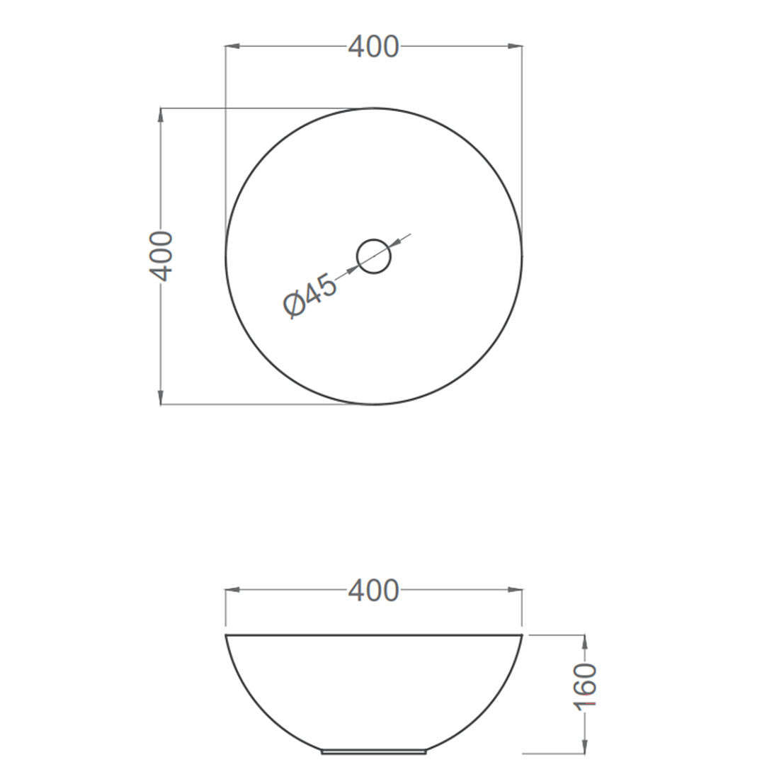 Håndvask Tenfors Otto Ø40 cm Hvid Blank