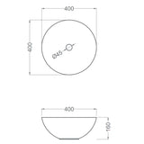 Håndvask Tenfors Otto Ø40 cm Hvid Blank