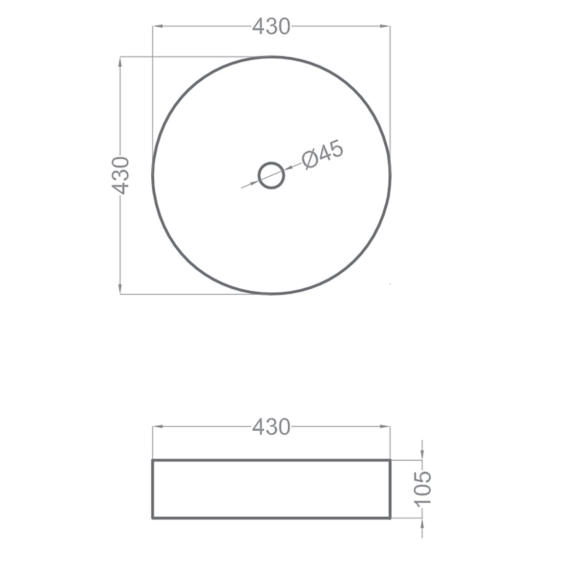Håndvask Tenfors Rotterdam Ø43 cm Hvid Blank
